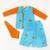 Blue & orange plain cotton dhoti kurta set