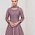 Mauve embroidered vichitra silk free size stitched anarkali salwar suit