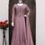 Mauve embroidered vichitra silk free size stitched anarkali salwar suit