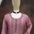 Mauve embroidered vichitra silk free size stitched anarkali salwar suit