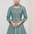 Sky embroidered vichitra silk free size stitched anarkali salwar suit