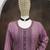 Purple embroidered vichitra silk free size stitched anarkali salwar suit