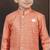 Orange champion silk sherwani with silk dupion pajama for kids