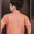 Orange champion silk sherwani with silk dupion pajama for kids