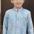 Blue pure silk sherwani with silk dupion pajama for kids