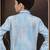 Blue pure silk sherwani with silk dupion pajama for kids