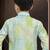 Green pure silk sherwani with silk dupion pajama for kids