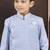 Blue jackard sherwani with silk dupion pajama for kids