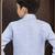 Blue jackard sherwani with silk dupion pajama for kids