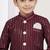 Marron imported silk sherwani with silk dupion dhoti for kids