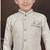 White kasak zari jackard sherwani with silk dupion pajama for kids