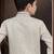White kasak zari jackard sherwani with silk dupion pajama for kids