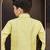 Yellow art silk sherwani with silk dupion pajama for kids