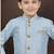 Blue art silk sherwani with silk dupion pajama for kids