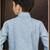 Blue art silk sherwani with silk dupion pajama for kids