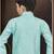 Green art silk sherwani with silk dupion pajama for kids