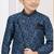 Blue singham jackard sherwani with silk dupion pajama for kids