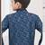Blue singham jackard sherwani with silk dupion pajama for kids