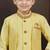 Yellow banarasi silk indo western with silk dupion pajama for kids