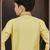 Yellow banarasi silk indo western with silk dupion pajama for kids