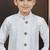 White power silk indo western with silk dupion pajama for kids