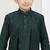 Green banarasi silk indo western with silk dupion pajama for kids