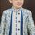 White jackard & banarasi silk indo western with silk dupion dhoti for kids