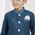Blue imported silk sherwani with silk dupion dhoti for kids