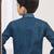 Blue imported silk sherwani with silk dupion dhoti for kids