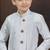 White power silk indo western with silk dupion dhoti for kids