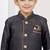 Blue zari jackard sherwani with silk dupion pajama for kids