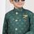 Green champion silk sherwani with silk dupion pajama for kids