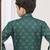 Green champion silk sherwani with silk dupion pajama for kids