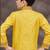 Yellow champion silk & banarasi silk indo western with silk dupion pajama for kids