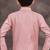 Pink banarasi silk indo western with silk dupion pajama for kids