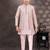 Pink banarasi silk indo western with silk dupion pajama for kids