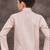 Pink banarasi silk indo western with silk dupion pajama for kids