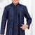 Blue champion silk & banarasi silk indo western with silk dupion pajama for kids