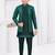 Green champion silk & banarasi silk indo western with silk dupion pajama for kids