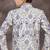 White jackard & banarasi silk indo western with silk dupion pajama for kids