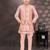 Pink banarasi silk indo western with silk dupion pajama for kids