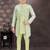 Green jackard & banarasi silk indo western with silk dupion pajama for kids