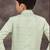 Green jackard & banarasi silk indo western with silk dupion pajama for kids