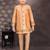 Orange banarasi silk indo western with silk dupion pajama for kids