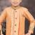 Orange banarasi silk indo western with silk dupion pajama for kids