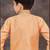 Orange banarasi silk indo western with silk dupion pajama for kids