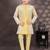 Yellow kasak zari jackard & banarasi silk indo western with silk dupion pajama for kids