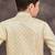 Yellow kasak zari jackard & banarasi silk indo western with silk dupion pajama for kids