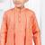 Orange champion silk & banarasi silk indo western with silk dupion pajama for kids