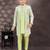 Green kasak zari jackard & banarasi silk indo western with silk dupion pajama for kids